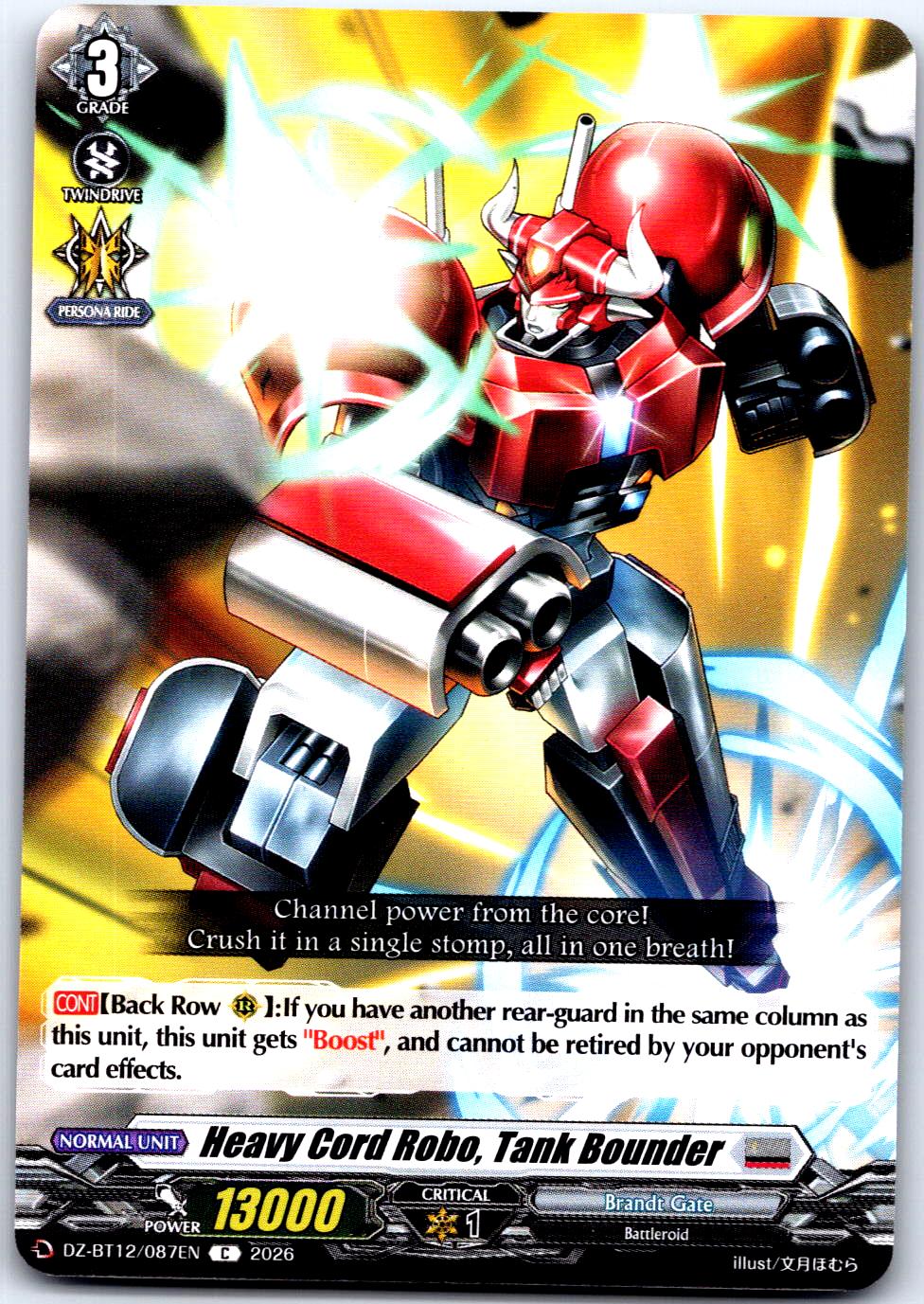 HEAVY CORD ROBO, TANK BOUNDER DZ-BT12/087EN C CARDFIGHT!! VANGUARD MP