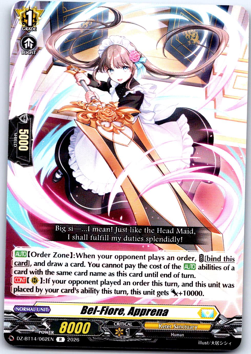 BEL-FIORE, APPRENA DZ-BT14/062EN R CARDFIGHT!! VANGUARD LP