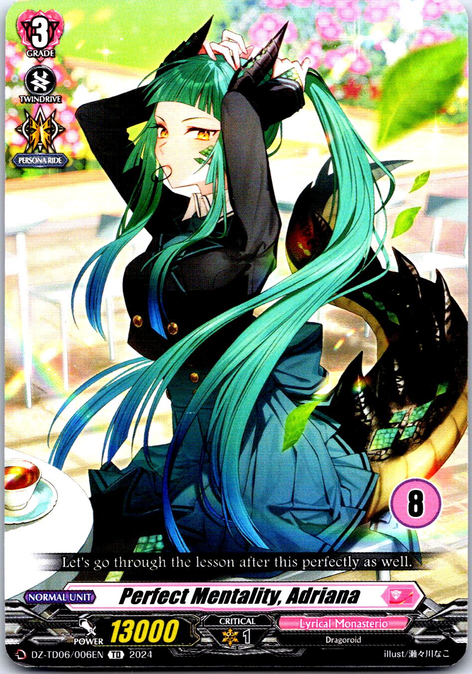 PERFECT MENTALITY, ADRIANA (8) DZ-TD06/006EN TRIAL DECK CARDFIGHT!! VANGUARD MP