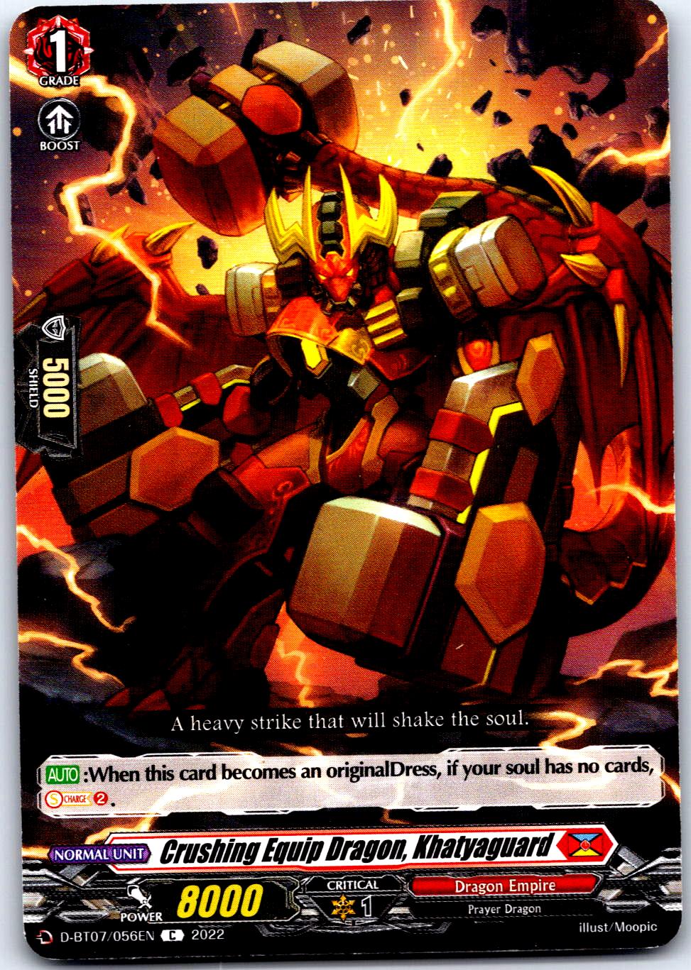 CRUSHING EQUIP DRAGON, KHATYAGUARD D-BT07/056EN C CARDFIGHT!! VANGUARD LP