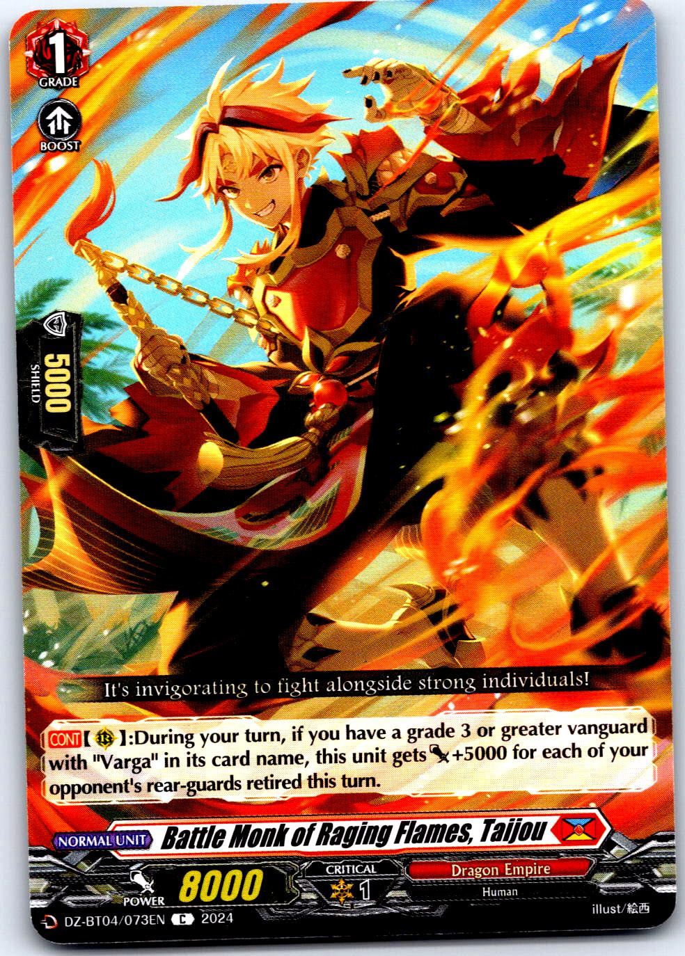BATTLE MONK OF RAGING FLAMES, TAIJOU DZ-BT04/073EN C CARDFIGHT!! VANGUARD MP
