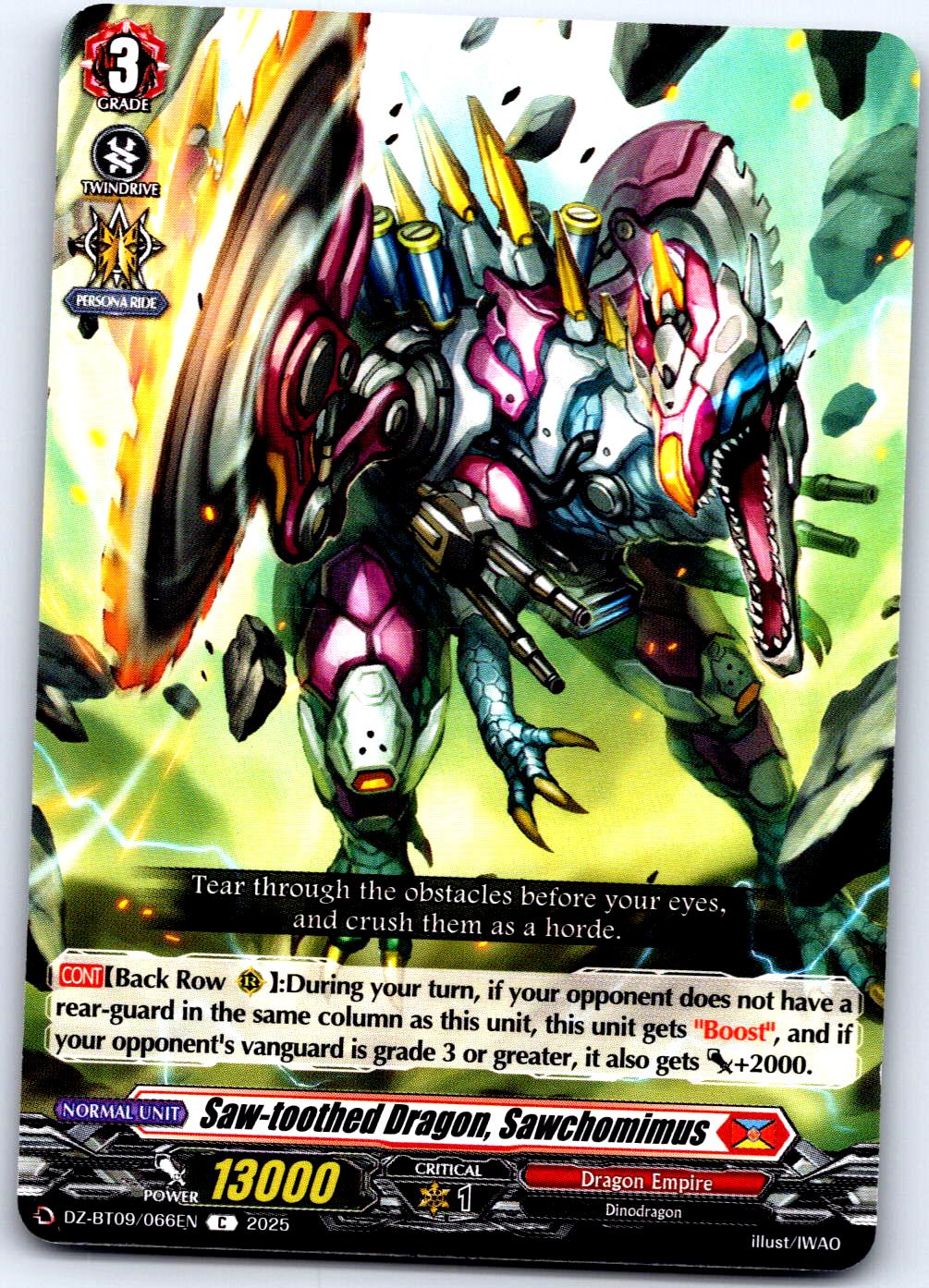 SAW-TOOTHED DRAGON, SAWCHOMIMUS DZ-BT09/066EN C CARDFIGHT!! VANGUARD MP