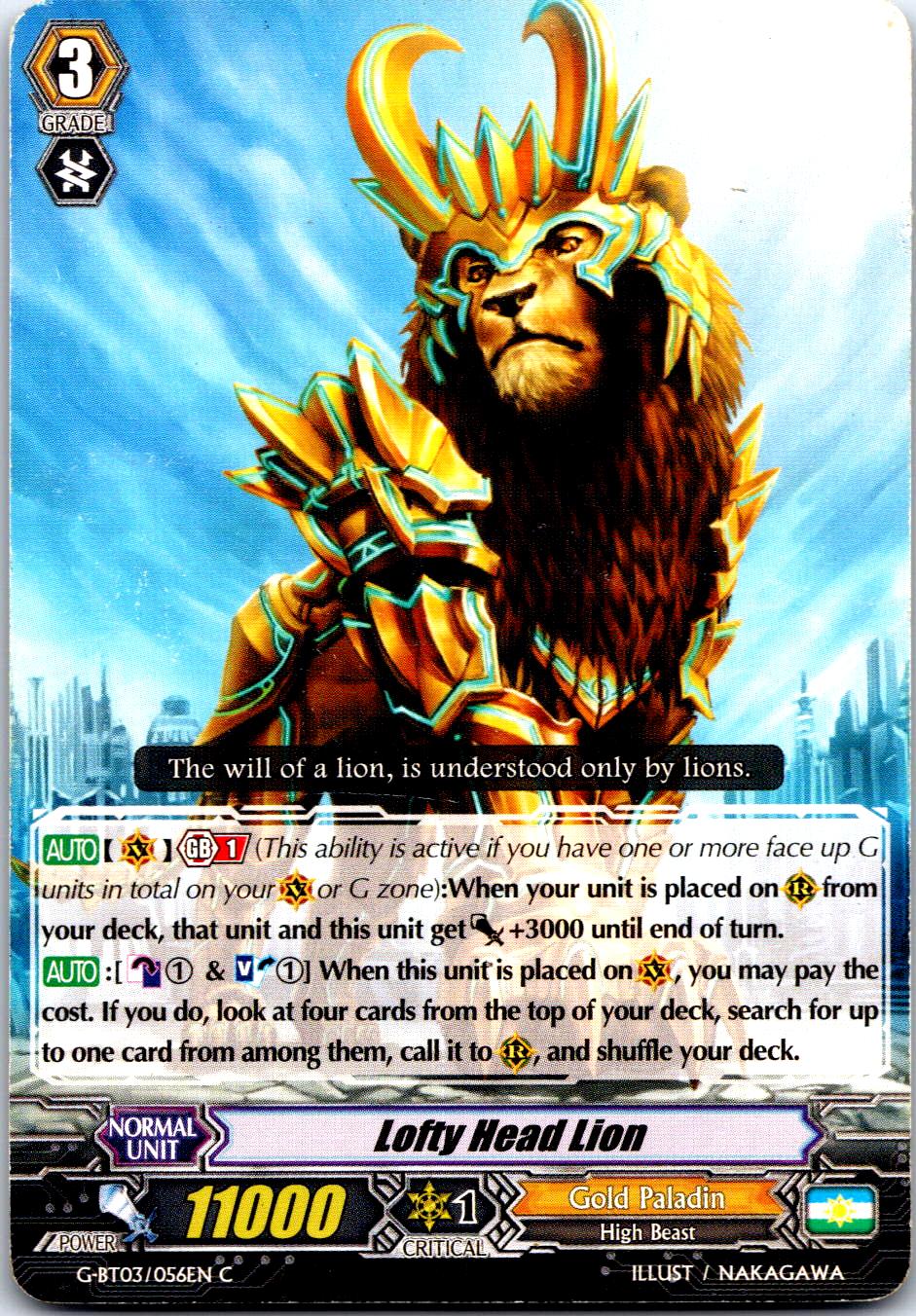 LOFTY HEAD LION G-BT03/056EN C CARDFIGHT!! VANGUARD MP