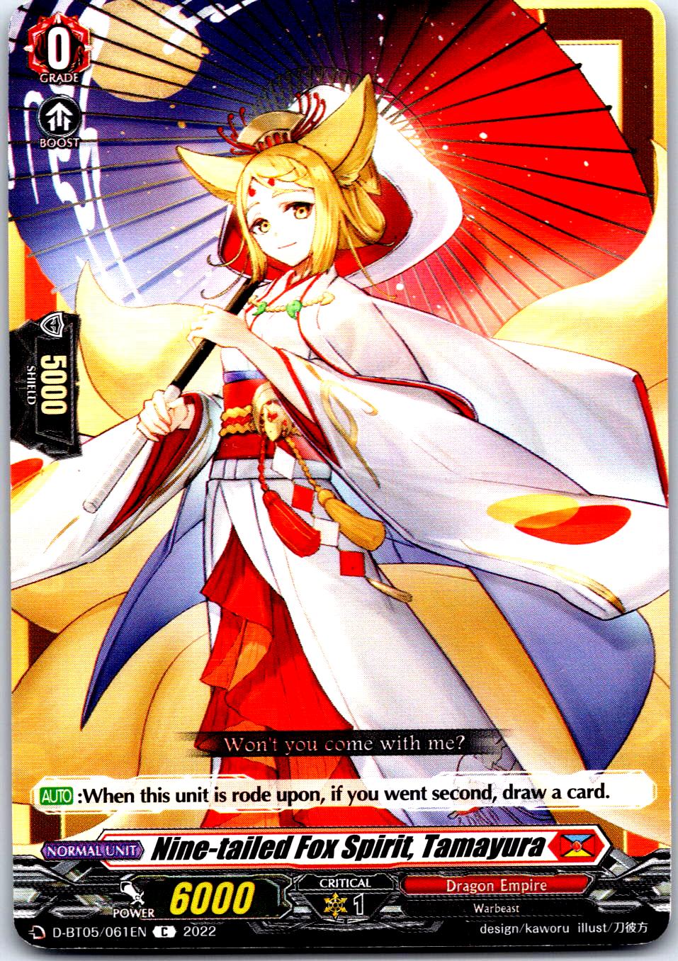 NINE-TAILED FOX SPIRIT, TAMAYURA D-BT05/061EN C CARDFIGHT!! VANGUARD MP