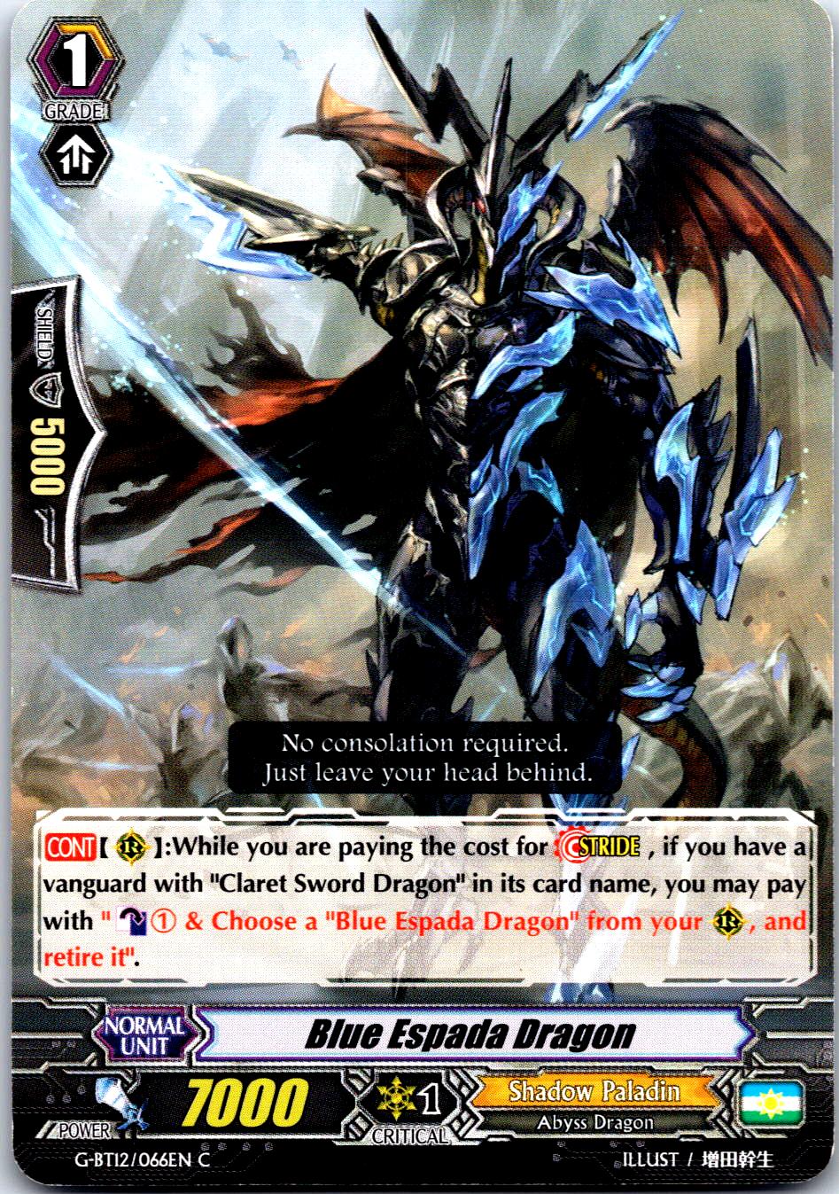 BLUE ESPADA DRAGON G-BT12/066EN C CARDFIGHT!! VANGUARD MP