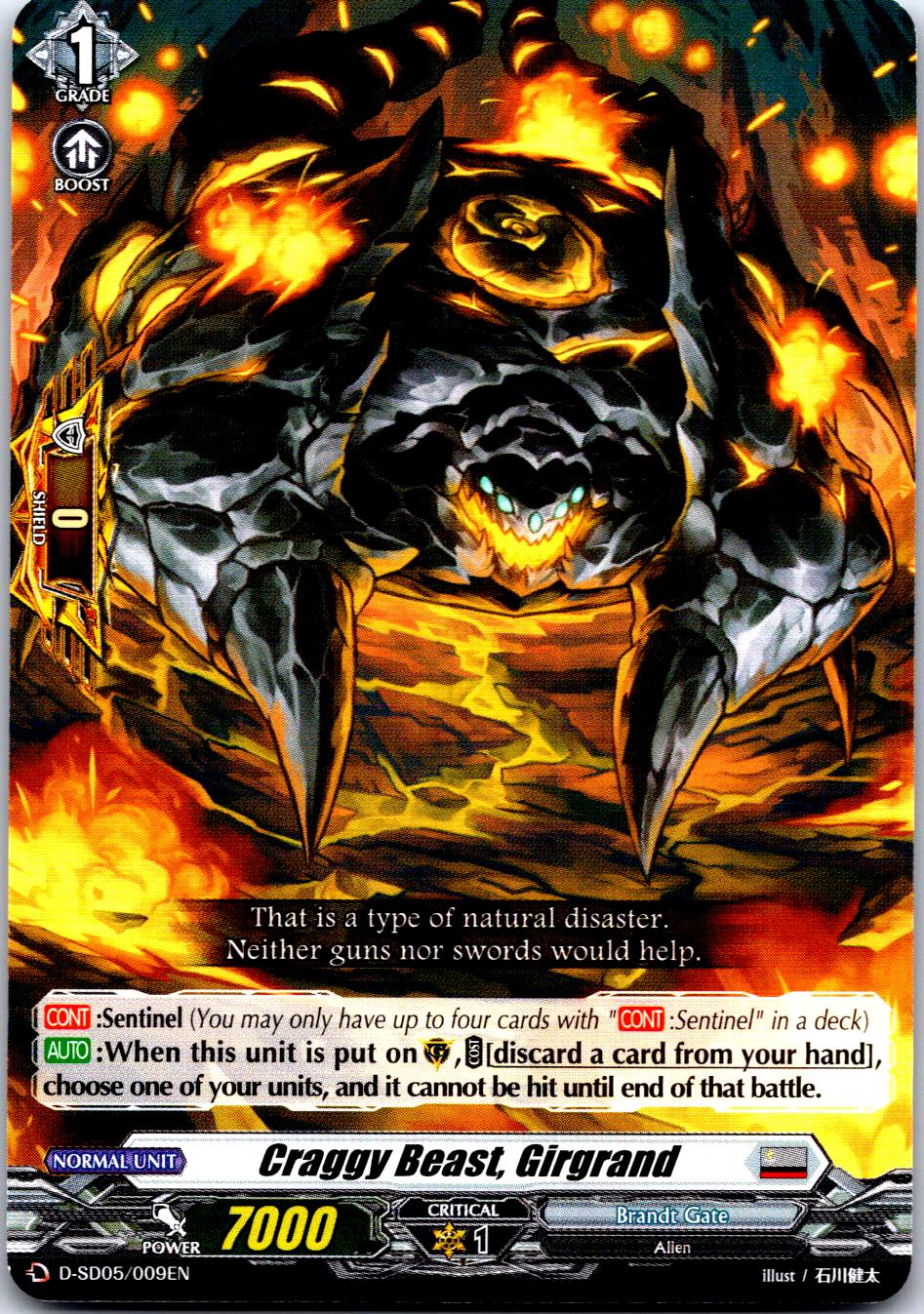 CRAGGY BEAST, GIRGRAND D-SD05/009EN TRIAL DECK CARDFIGHT!! VANGUARD LP