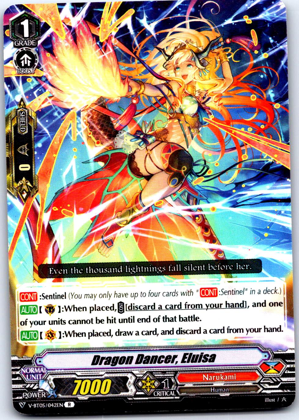 DRAGON DANCER, ELUISA V-BT05/042EN R CARDFIGHT!! VANGUARD LP