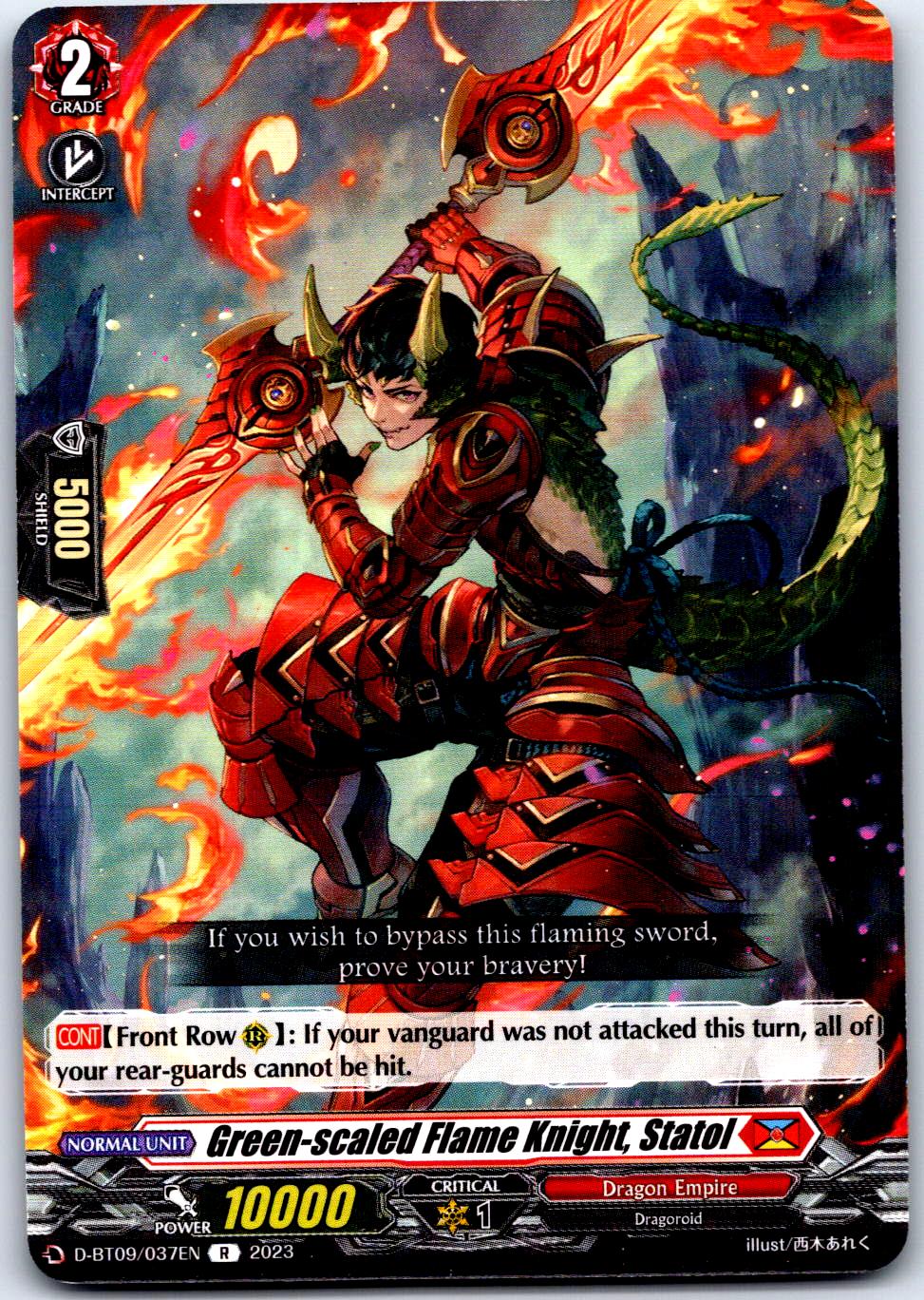 GREEN-SCALED FLAME KNIGHT, STATOL D-BT09/037EN R CARDFIGHT!! VANGUARD MP