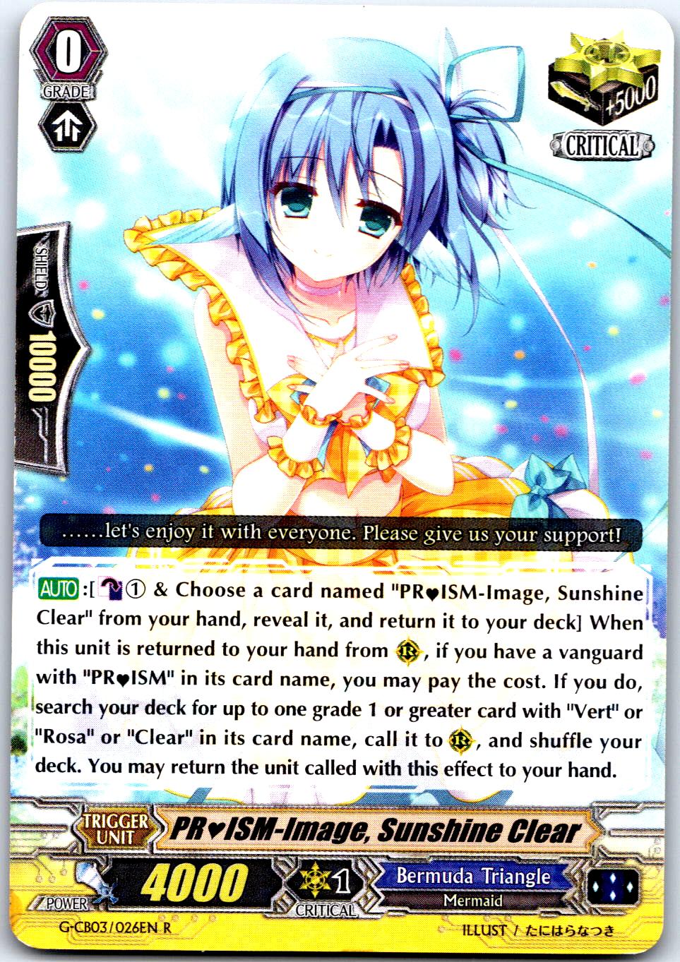 PRISM-IMAGE, SUNSHINE CLEAR G-CB03/026EN R CARDFIGHT!! VANGUARD MP