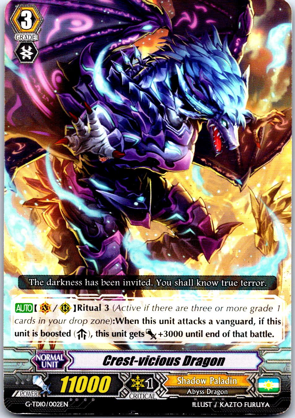 CREST-VICIOUS DRAGON G-TD10/002EN TRIAL DECK CARDFIGHT!! VANGUARD MP