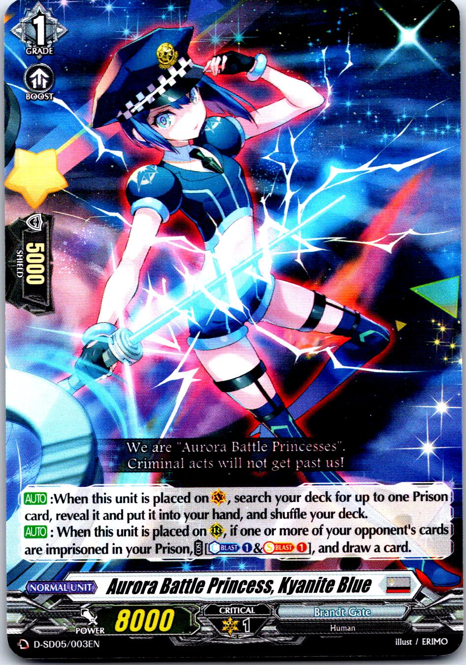 AURORA BATTLE PRINCESS, KYANITE BLUE D-SD05/003EN CARDFIGHT!! VANGUARD MP