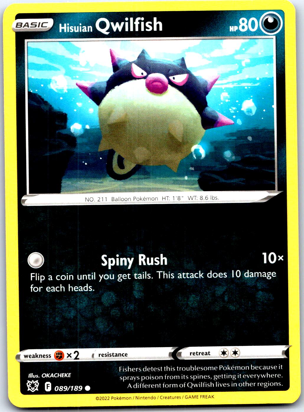 HISUIAN QWILFISH 089/189 C POKEMON MP