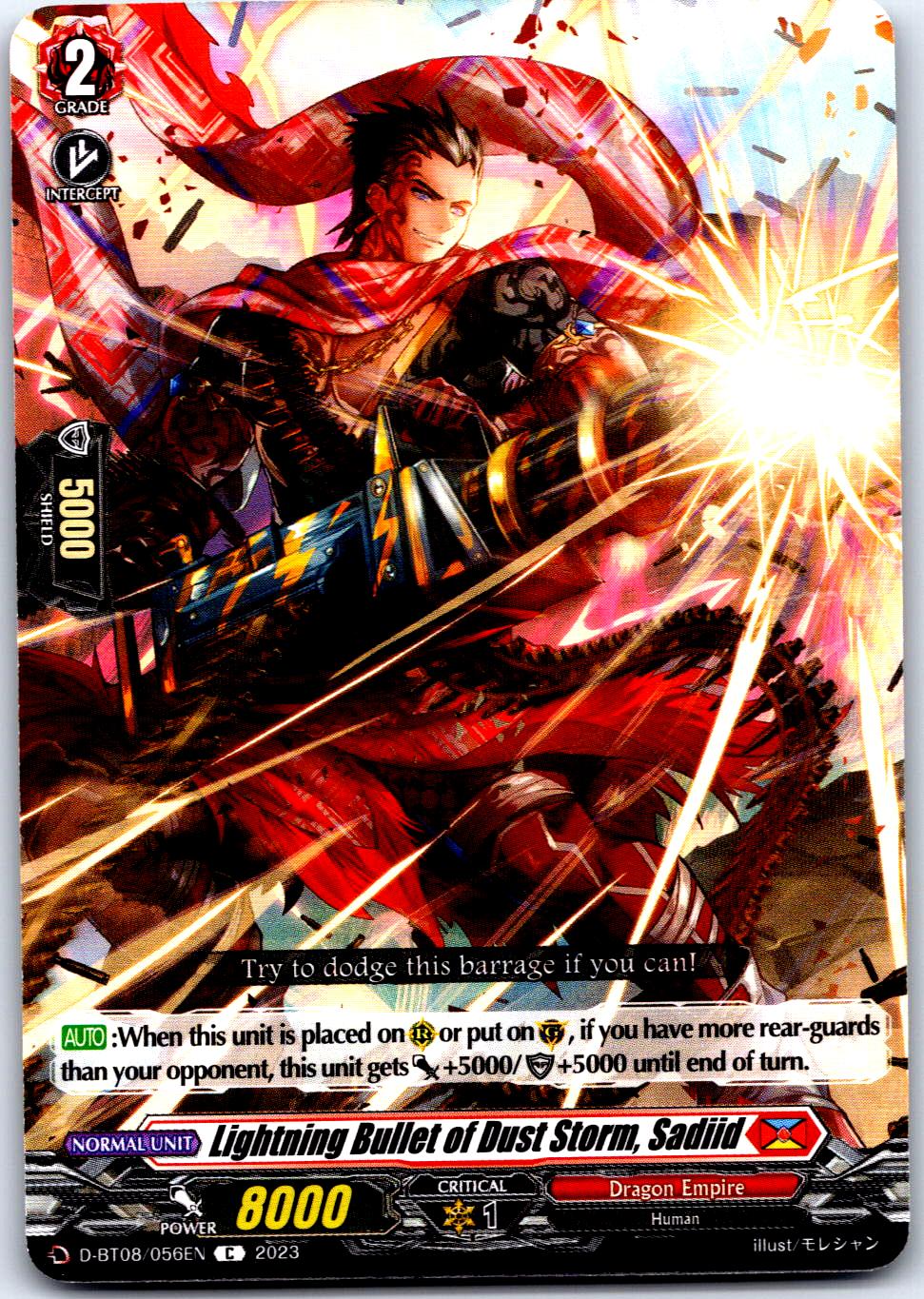 LIGHTNING BULLET OF DUST STORM, SADIID D-BT08/056EN C CARDFIGHT!! VANGUARD MP