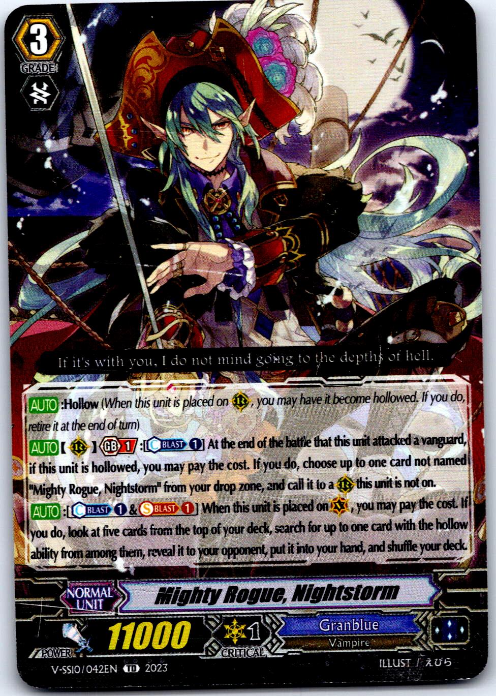 MIGHTY ROGUE, NIGHTSTORM (FOIL) V-SS10/042EN TRIAL DECK CARDFIGHT!! VANGUARD MP