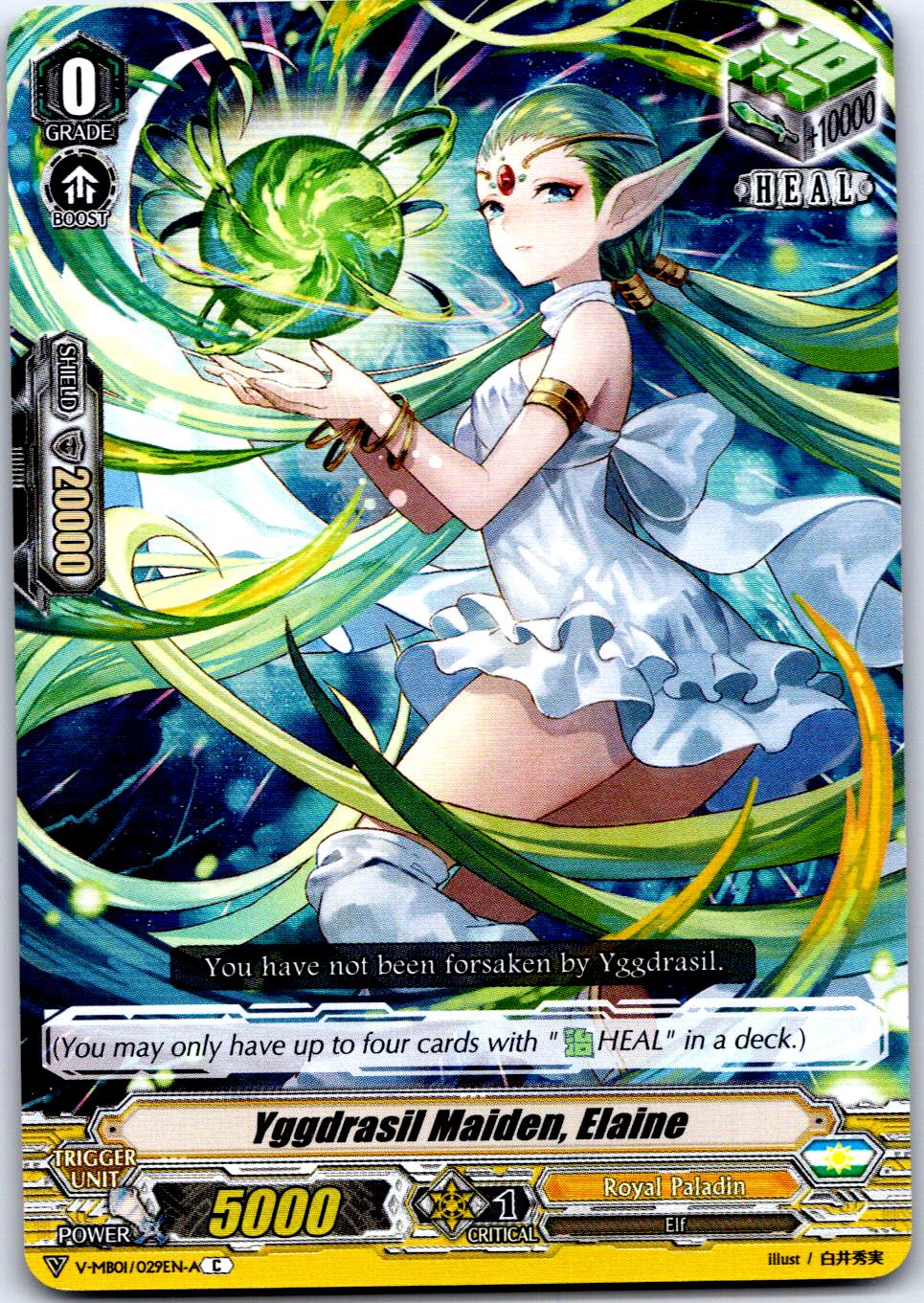 YGGDRASIL MAIDEN, ELAINE (PARALLEL FOIL) V-MB01/029EN-A CARDFIGHT!! VANGUARD MP
