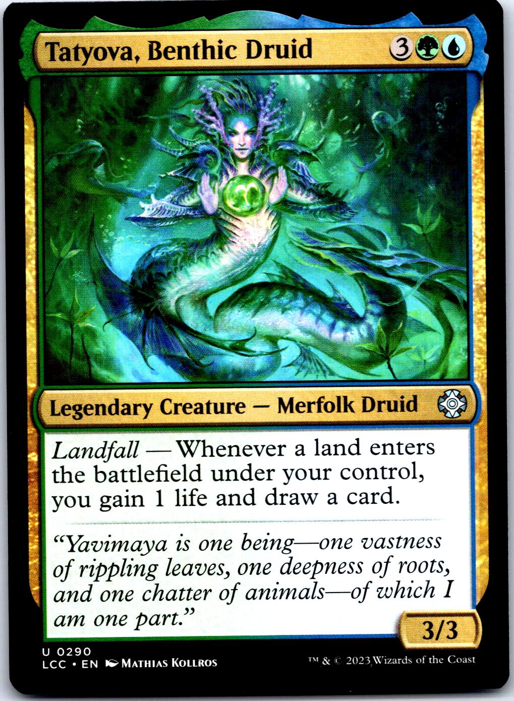 TATYOVA, BENTHIC DRUID 290 UC MAGIC: THE GATHERING MP