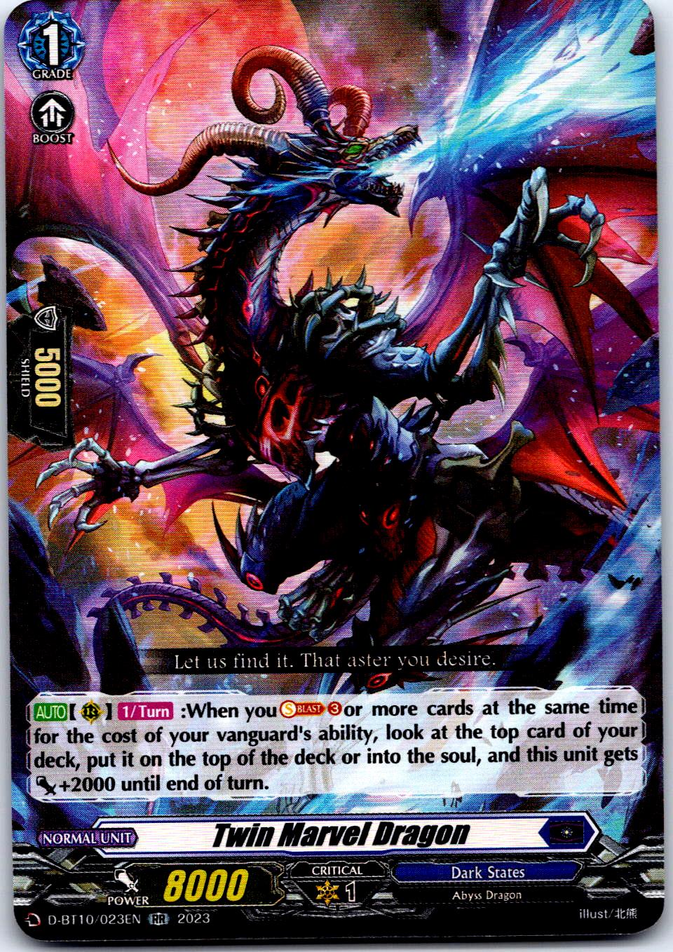 TWIN MARVEL DRAGON D-BT10/023EN RR CARDFIGHT!! VANGUARD MP