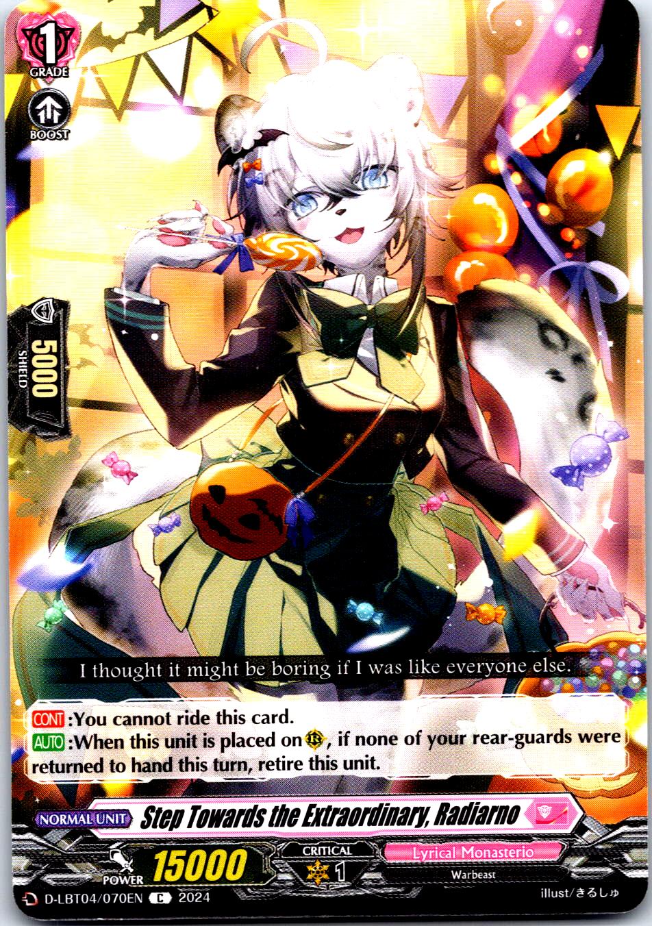 STEP TOWARDS THE EXTRAORDINARY, RADIARNO D-LBT04/070EN C CARDFIGHT!! VANGUARD MP