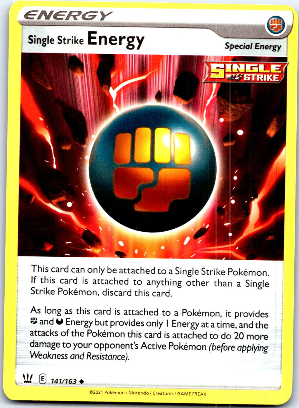 SINGLE STRIKE ENERGY 141/163 UC POKEMON MP