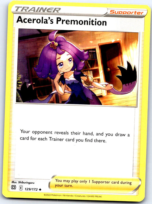 ACEROLA'S PREMONITION 129/172 UC POKEMON MP
