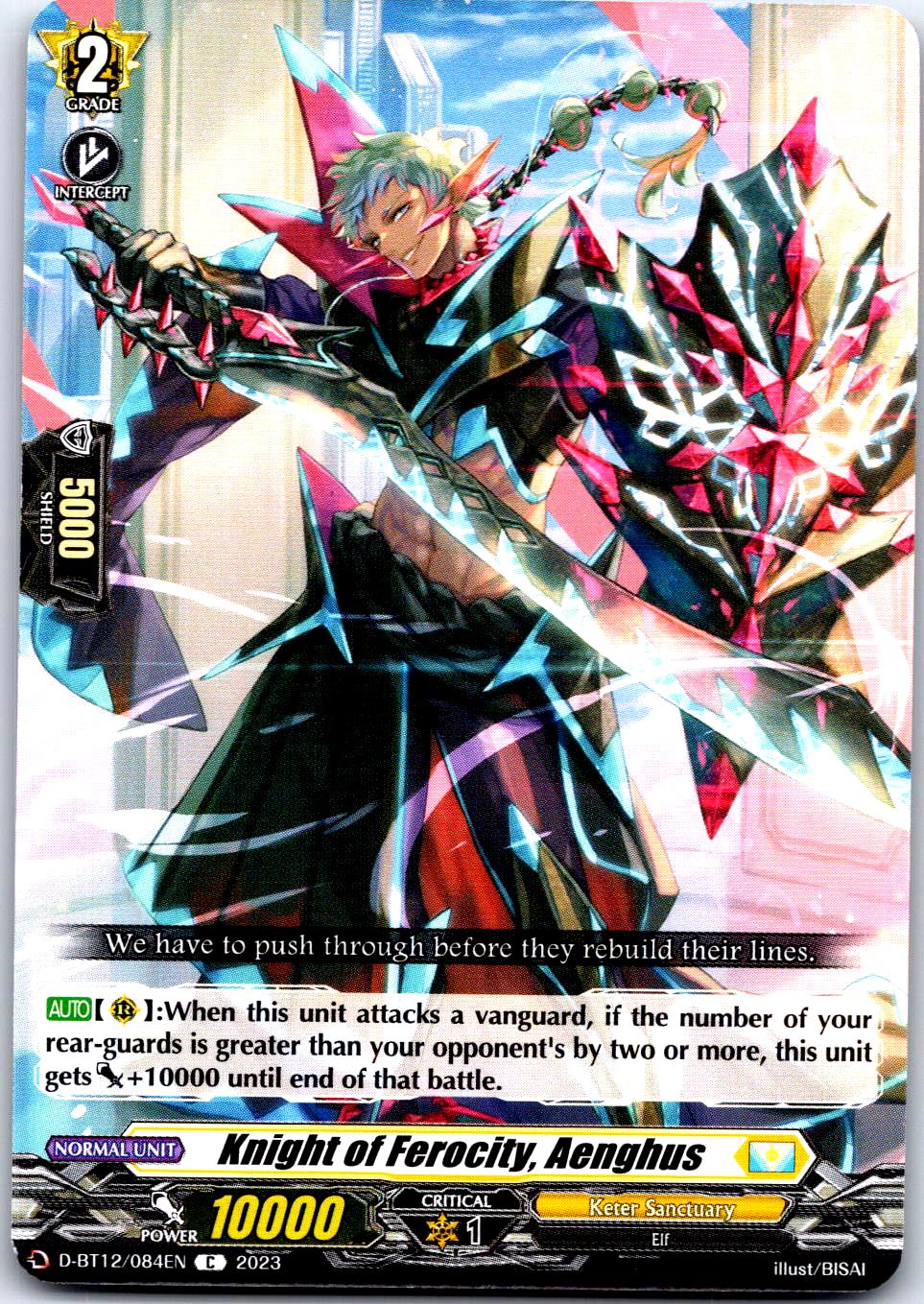 KNIGHT OF FEROCITY, AENGHUS D-BT12/084EN C CARDFIGHT!! VANGUARD MP