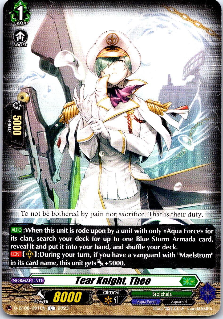 TEAR KNIGHT, THEO D-BT08/091EN C CARDFIGHT!! VANGUARD MP