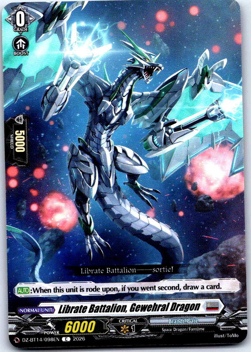 LIBRATE BATTALION, GEWEHRAL DRAGON DZ-BT14/098EN C CARDFIGHT!! VANGUARD LP