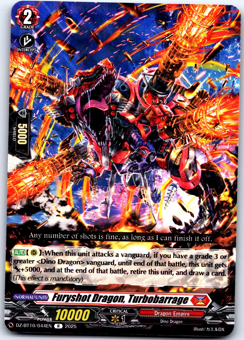 FURYSHOT DRAGON, TURBOBARRAGE DZ-BT10/044EN R CARDFIGHT!! VANGUARD MP