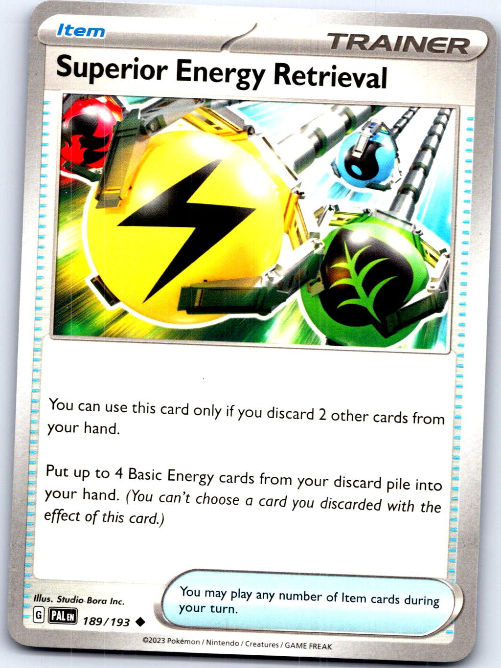 SUPERIOR ENERGY RETRIEVAL 189/193 UC POKEMON MP