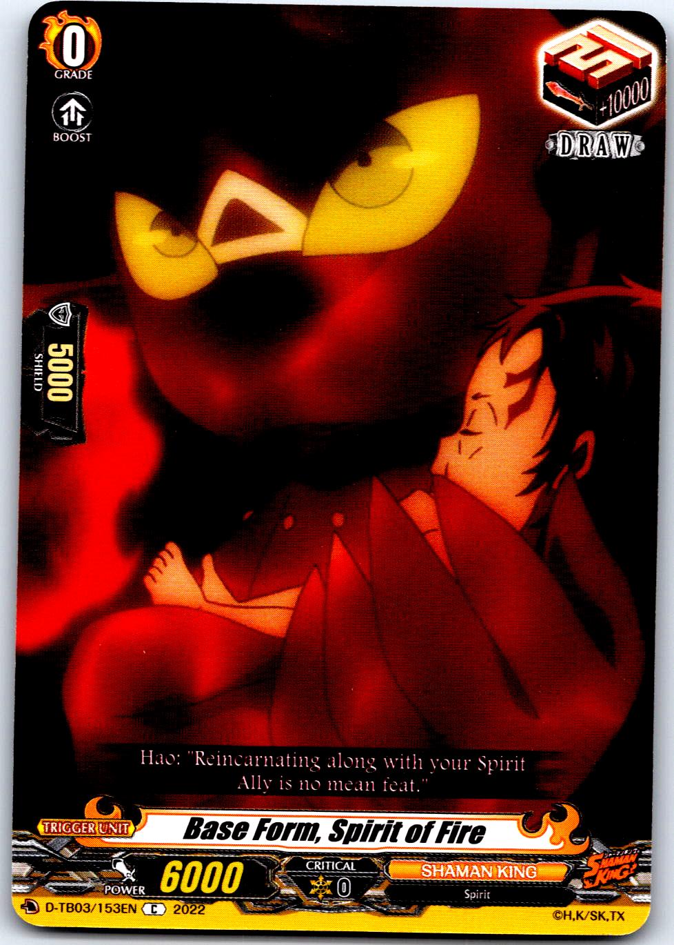 BASE FORM, SPIRIT OF FIRE D-TB03/153EN C CARDFIGHT!! VANGUARD MP
