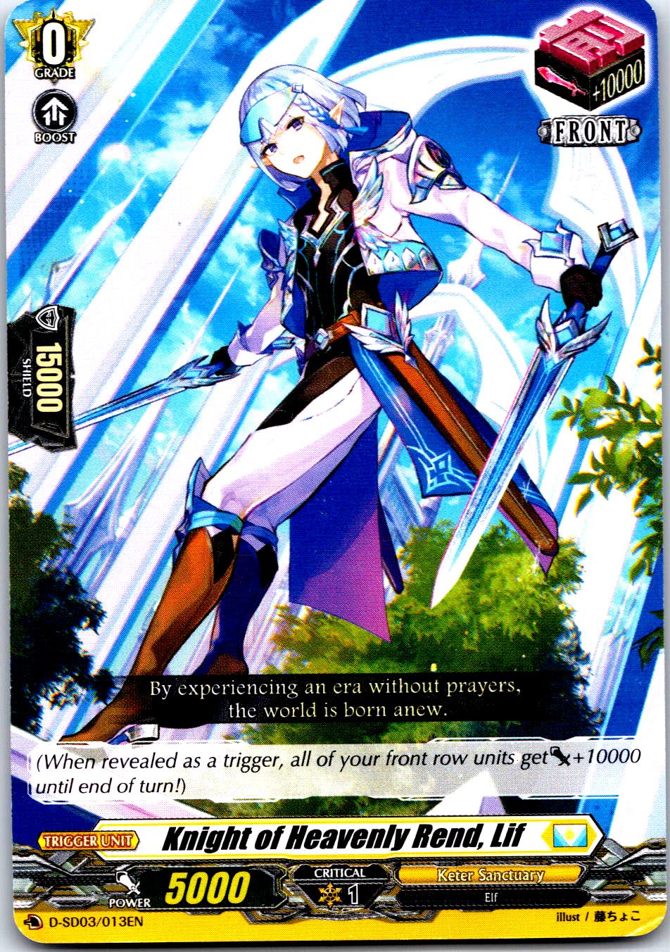 KNIGHT OF HEAVENLY REND, LIF D-SD03/013EN TRIAL DECK CARDFIGHT!! VANGUARD MP