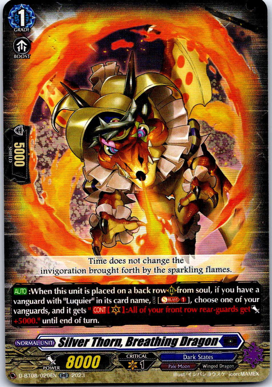 SILVER THORN, BREATHING DRAGON D-BT08/020EN RR CARDFIGHT!! VANGUARD MP