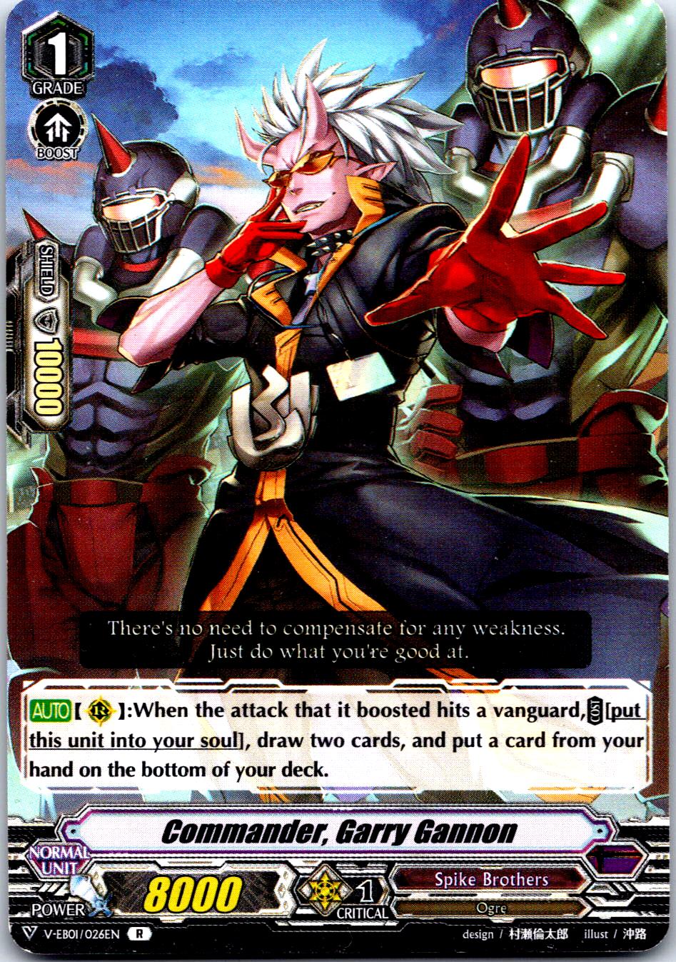 COMMANDER, GARRY GANNON V-EB01/026EN R CARDFIGHT!! VANGUARD MP
