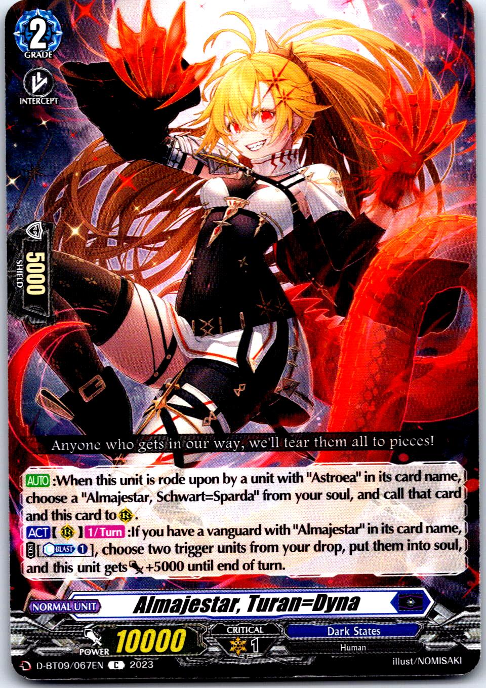 ALMAJESTAR, TURAN=DYNA D-BT09/067EN C CARDFIGHT!! VANGUARD MP