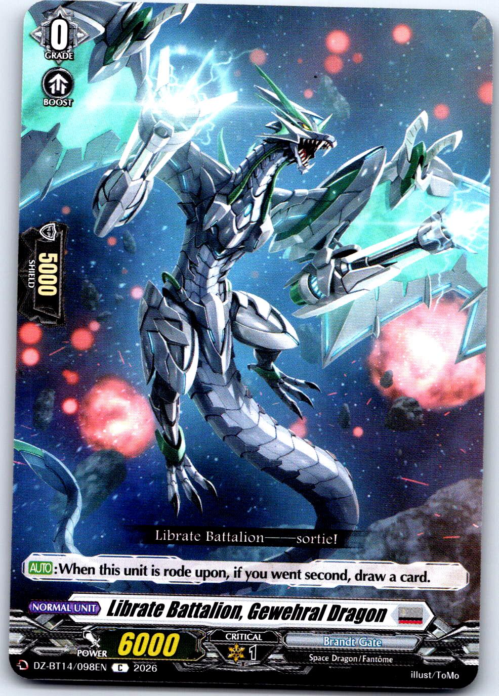 LIBRATE BATTALION, GEWEHRAL DRAGON DZ-BT14/098EN C CARDFIGHT!! VANGUARD MP