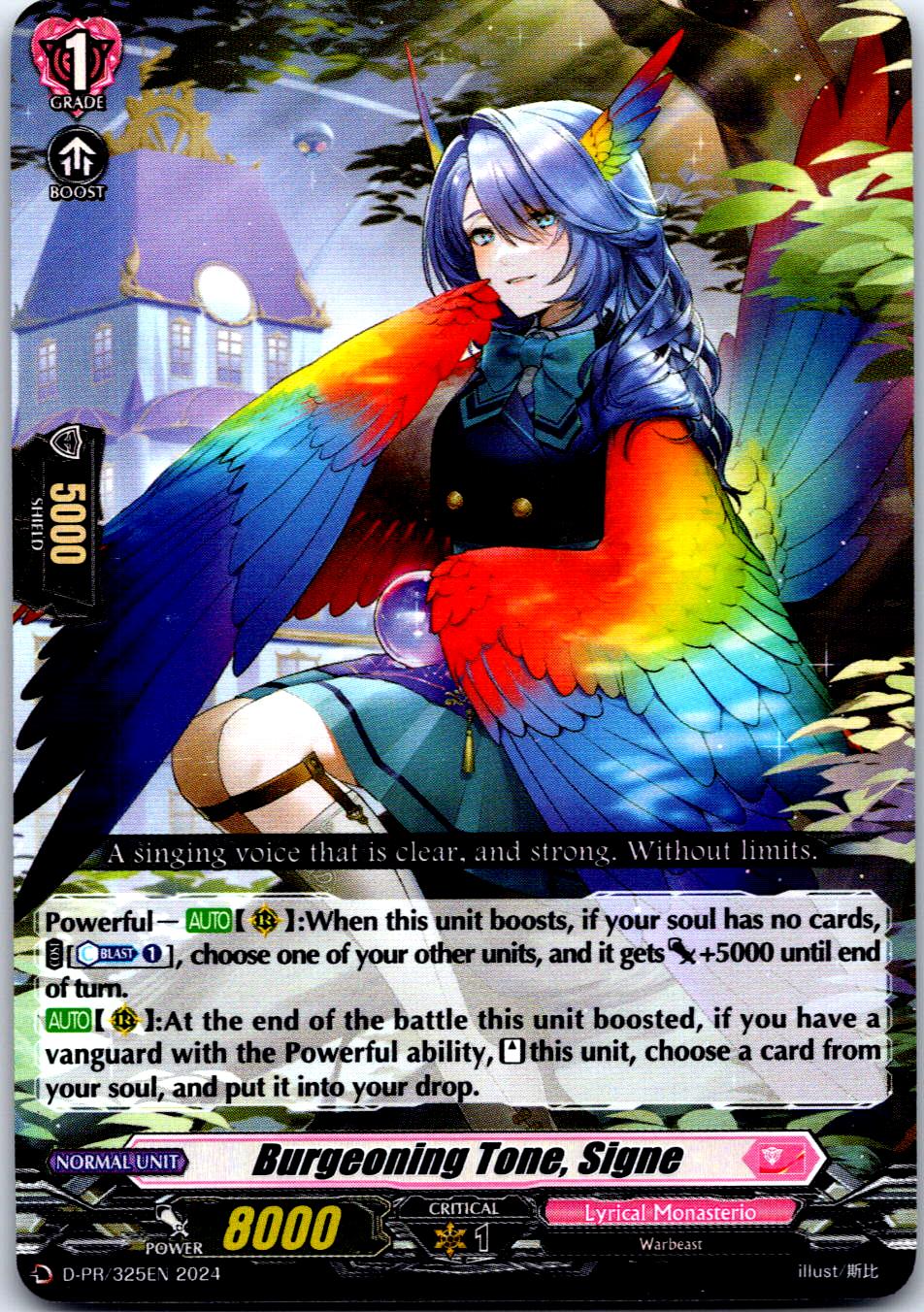 BURGEONING TONE, SIGNE D-PR/325EN P CARDFIGHT!! VANGUARD MP