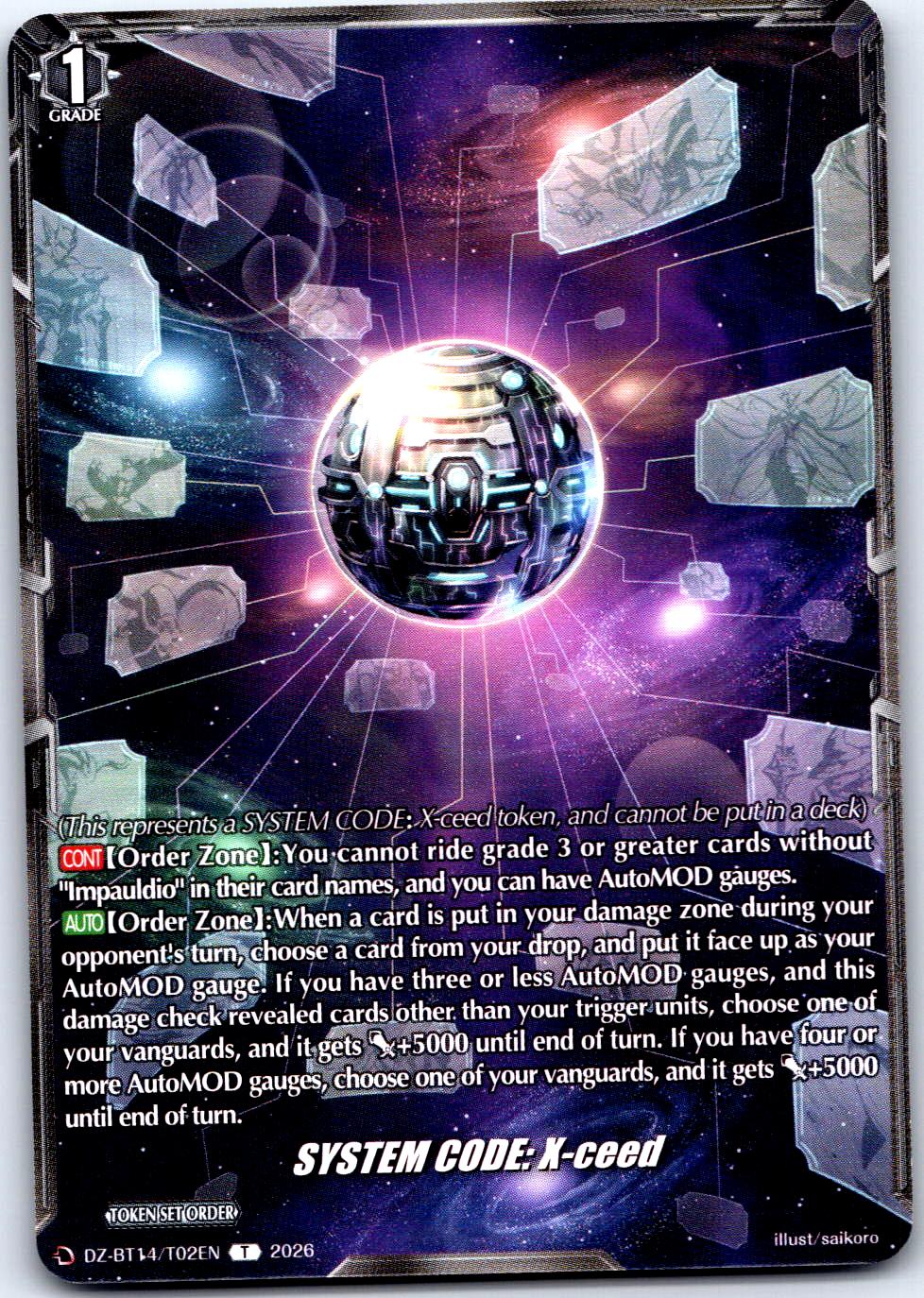 SYSTEM CODE: X-CEED DZ-BT14/T02EN TOKEN CARDFIGHT!! VANGUARD LP