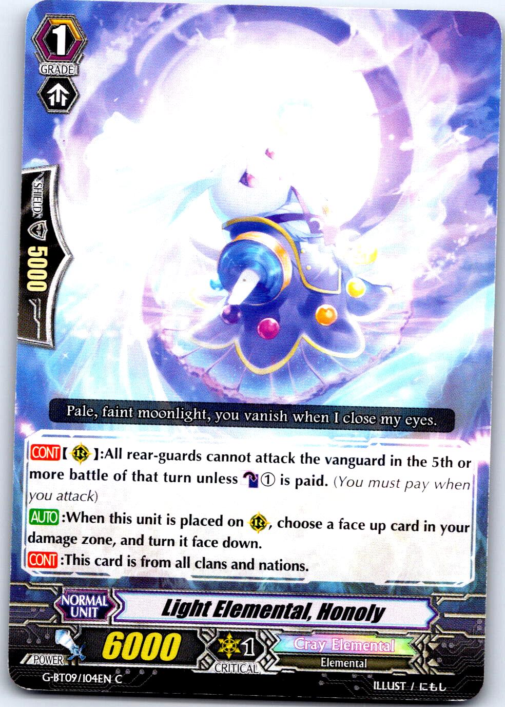 LIGHT ELEMENTAL, HONOLY G-BT09/104EN C CARDFIGHT!! VANGUARD MP
