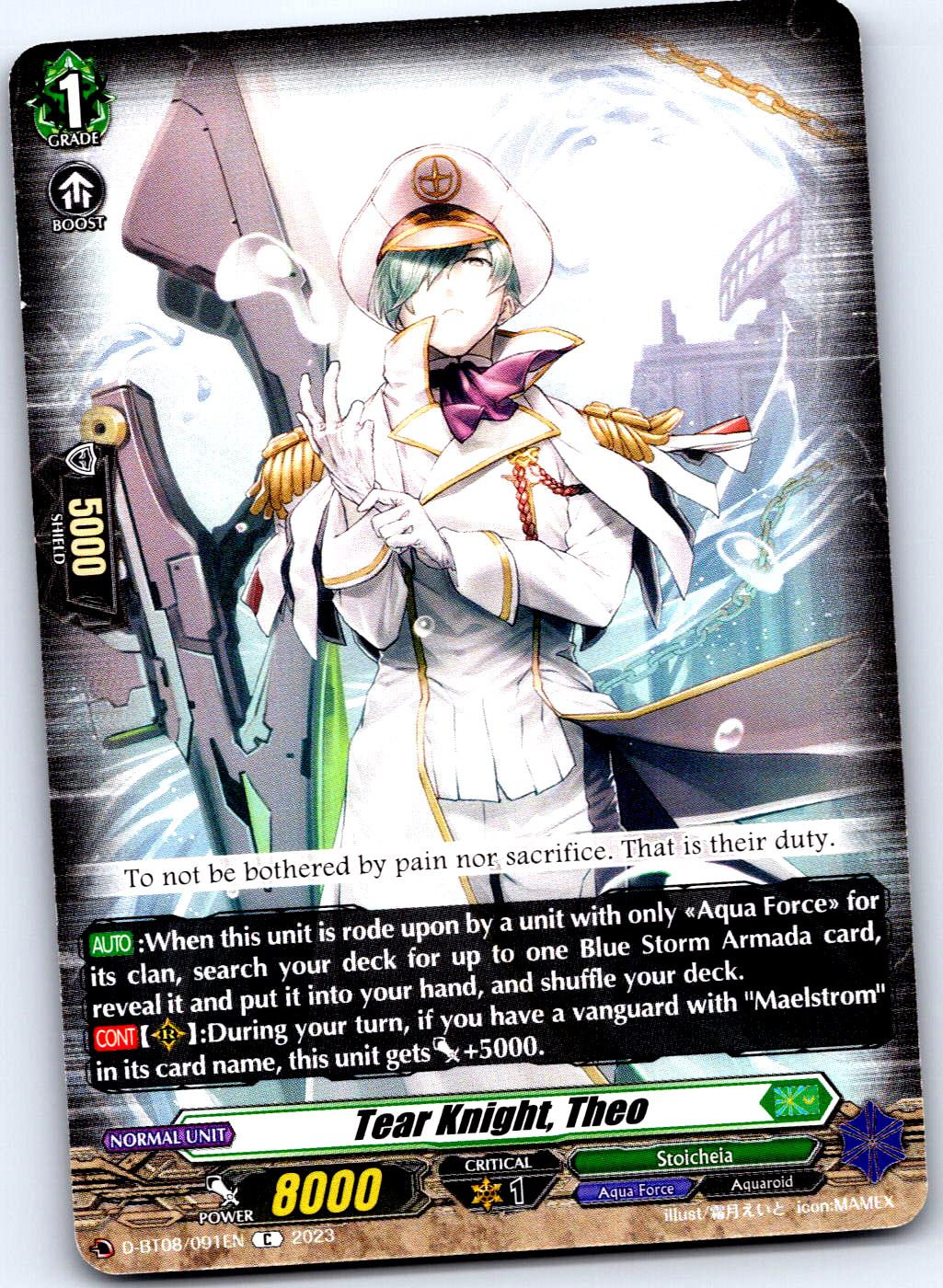 TEAR KNIGHT, THEO D-BT08/091EN C CARDFIGHT!! VANGUARD MP