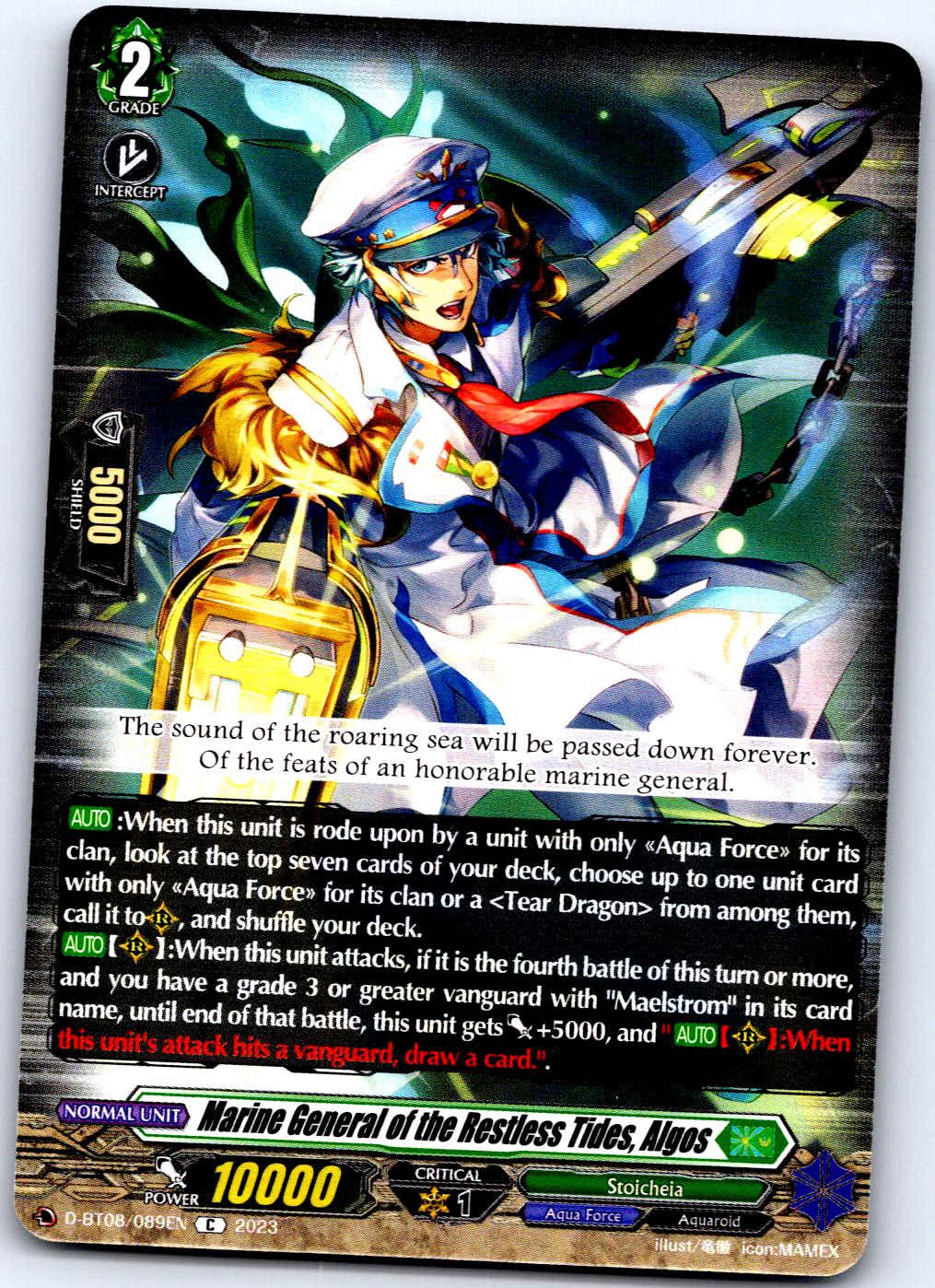 MARINE GENERAL OF THE RESTLESS TIDES, ALGOS D-BT08/089EN CARDFIGHT!! VANGUARD MP