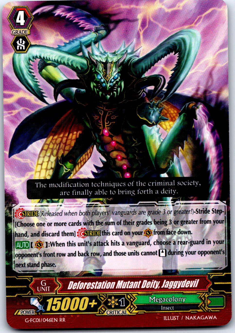 DEFORESTATION MUTANT DEITY, JAGGYDEVIL G-FC01/046EN RR CARDFIGHT!! VANGUARD MP
