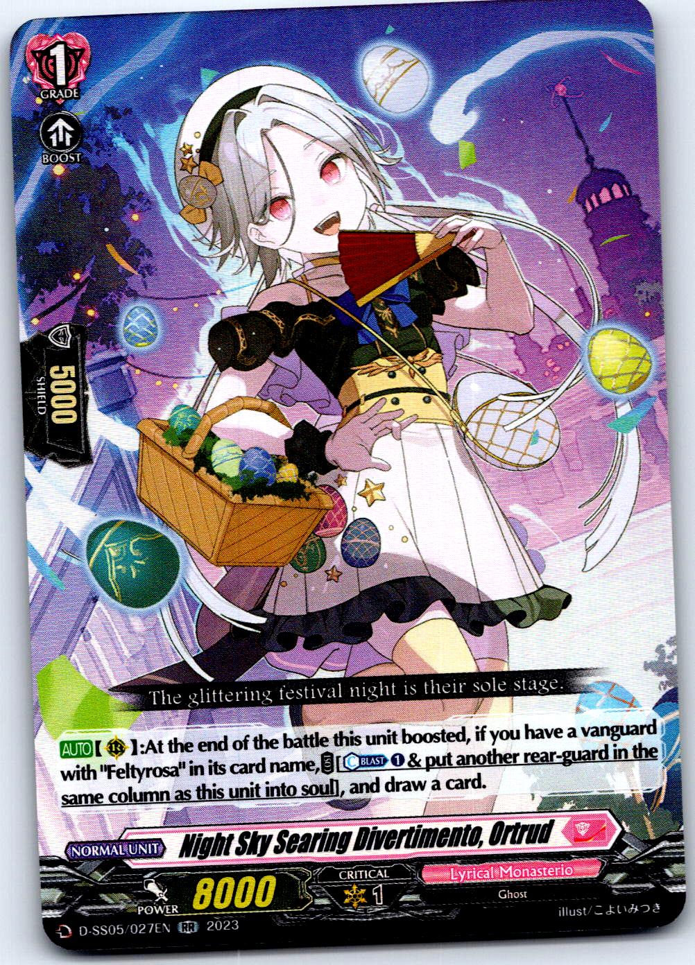 NIGHT SKY SEARING DIVERTIMENTO, ORTRUD D-SS05/027EN RR CARDFIGHT!! VANGUARD LP