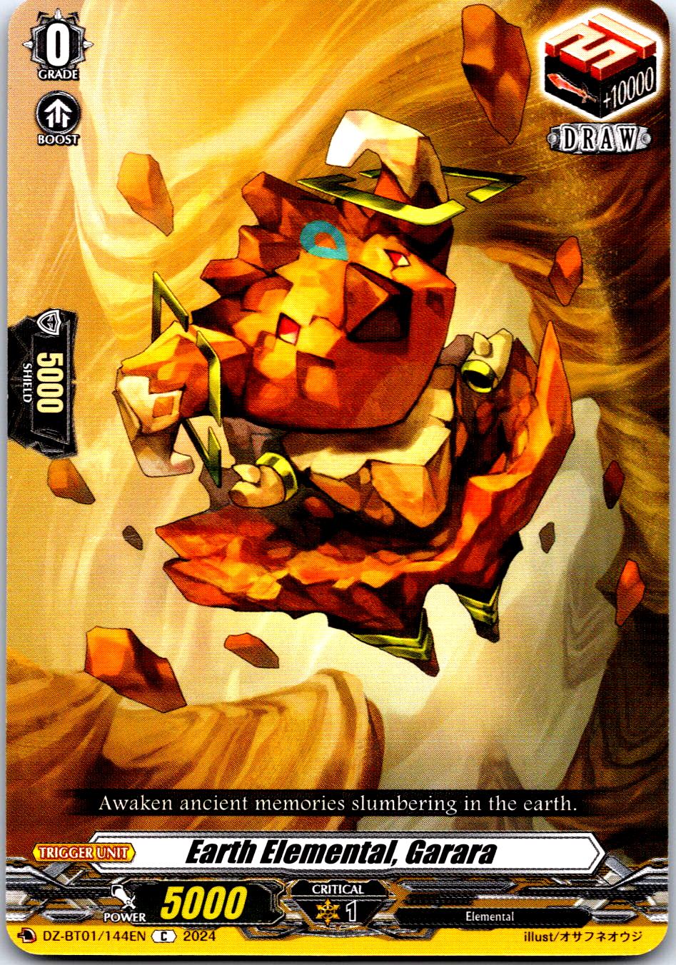 EARTH ELEMENTAL, GARARA DZ-BT01/144EN C CARDFIGHT!! VANGUARD MP