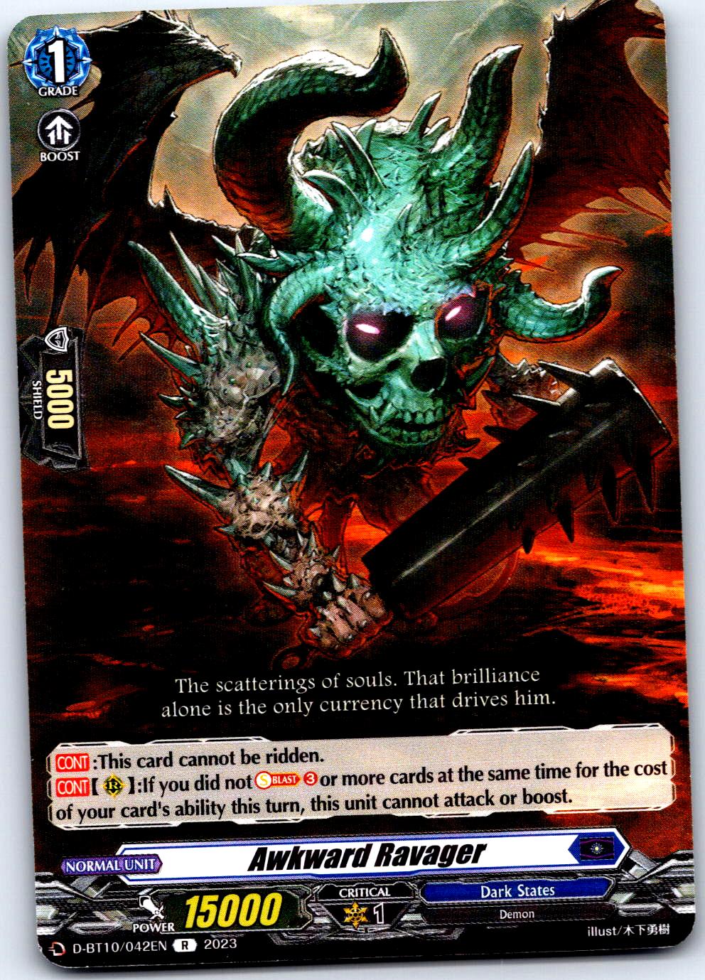 AWKWARD RAVAGER D-BT10/042EN R CARDFIGHT!! VANGUARD MP