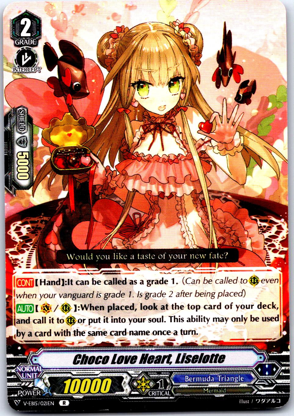CHOCO LOVE HEART, LISELOTTE V-EB15/021EN R CARDFIGHT!! VANGUARD HP