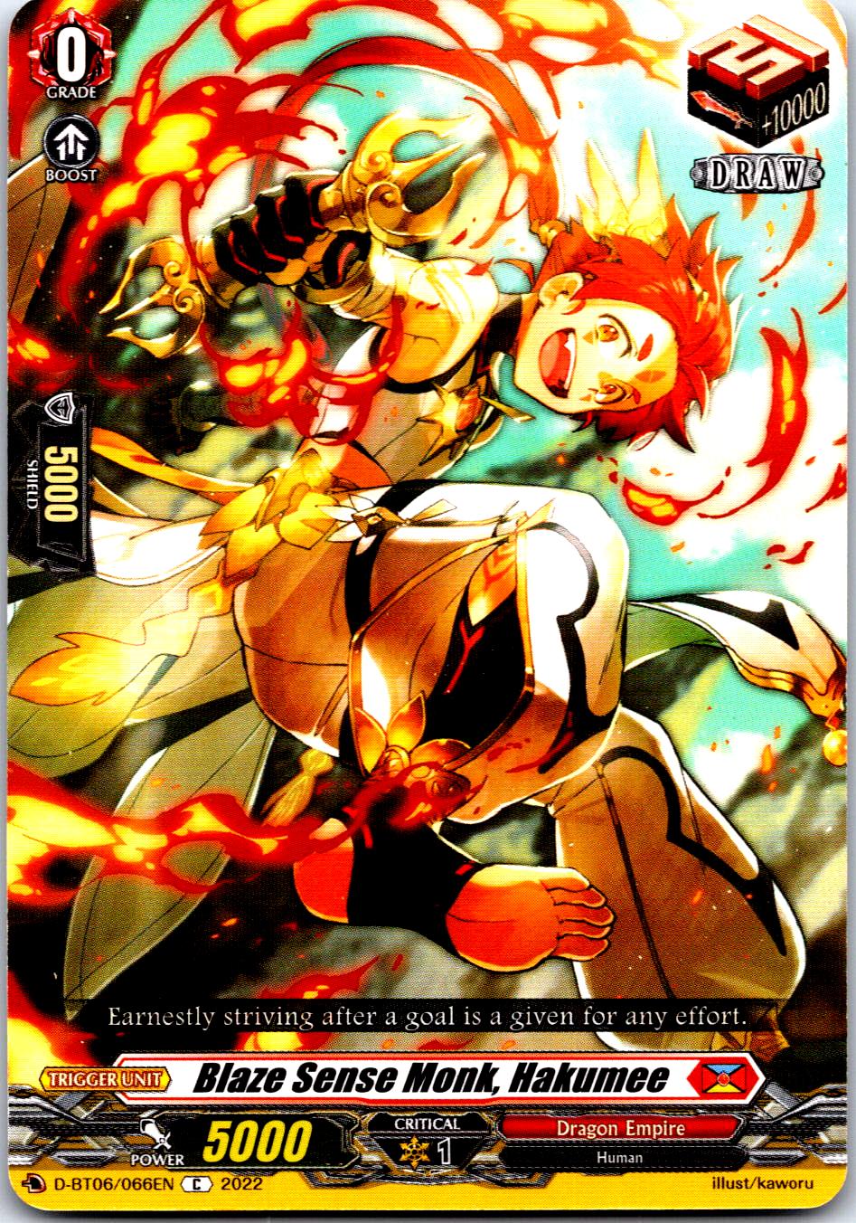 BLAZE SENSE MONK, HAKUMEE D-BT06/066EN C CARDFIGHT!! VANGUARD MP
