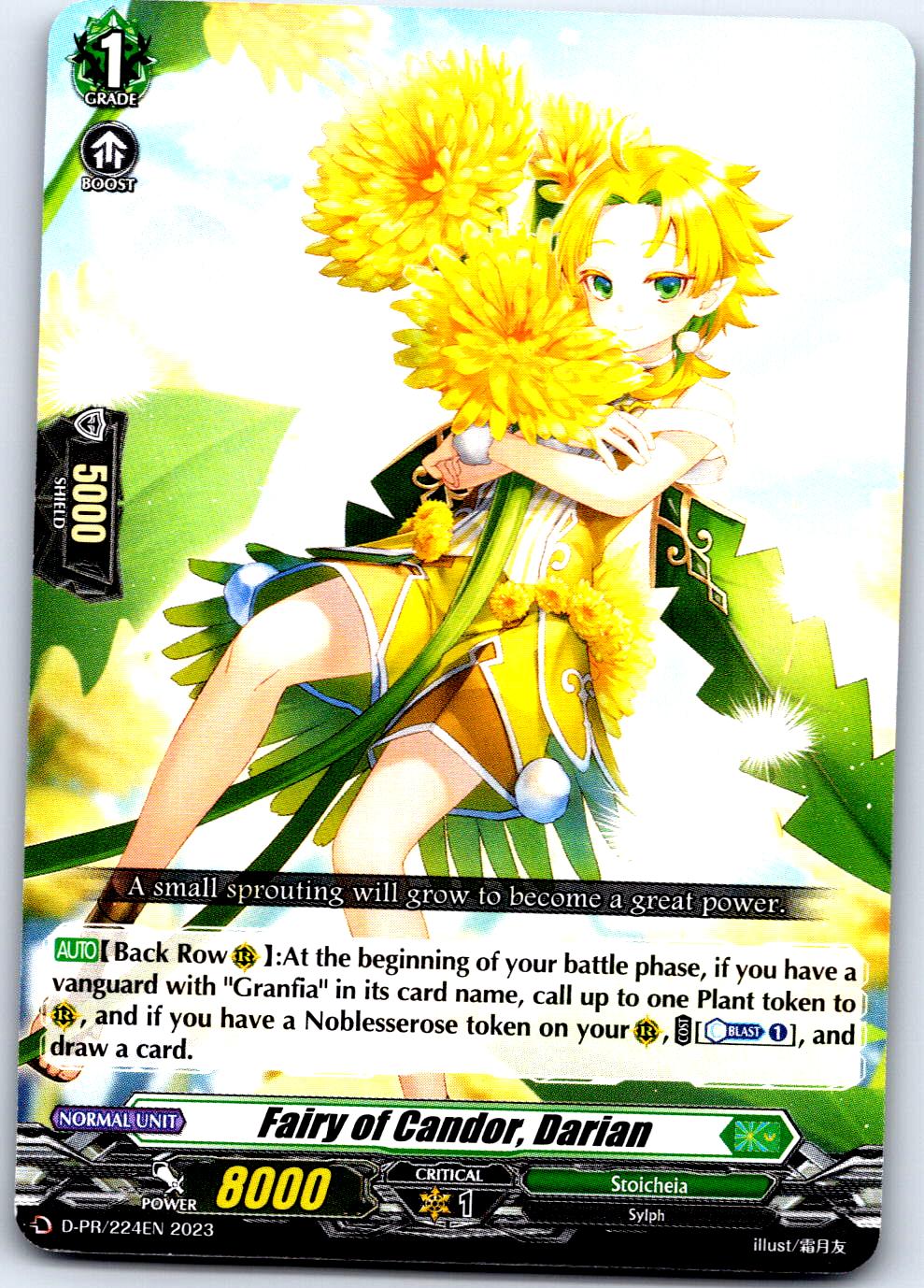 FAIRY OF CANDOR, DARIAN D-PR/224EN P CARDFIGHT!! VANGUARD MP