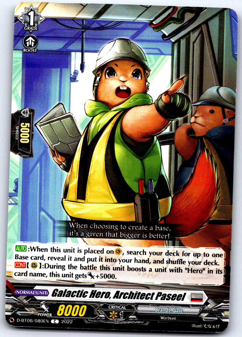 GALACTIC HERO, ARCHITECT PASEEL D-BT06/080EN C CARDFIGHT!! VANGUARD MP