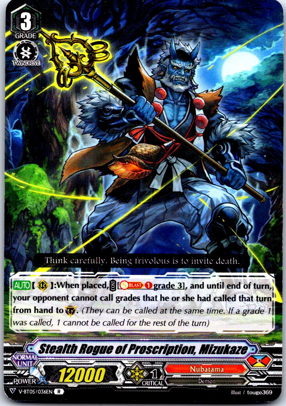 STEALTH ROGUE OF PROSCRIPTION, MIZUKAZE V-BT05/036EN R CARDFIGHT!! VANGUARD MP