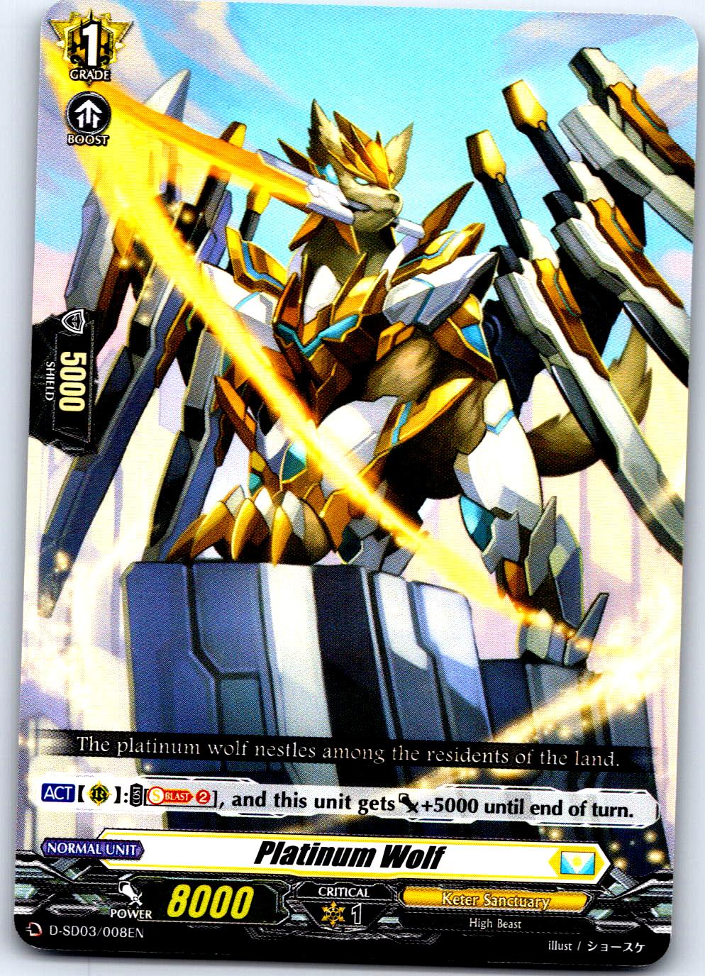 PLATINUM WOLF D-SD03/008EN TRIAL DECK CARDFIGHT!! VANGUARD MP